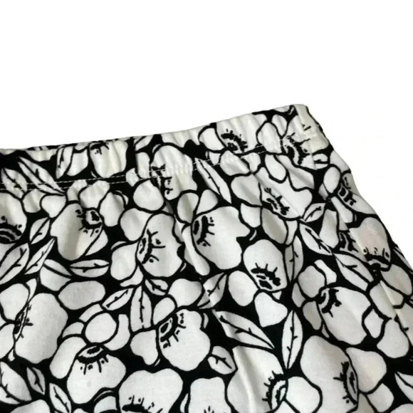 Liz Claiborne Black White Floral Skirt Size Small Petite Elastic Waist Classic - Picture 4 of 7